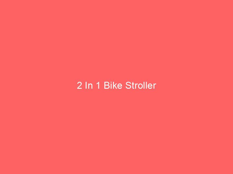 2 In 1 Bike Stroller