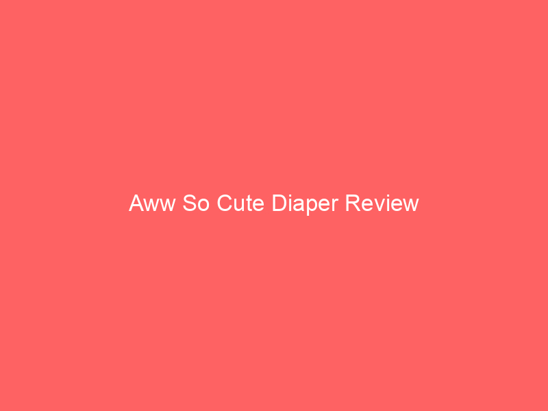 Aww So Cute Diaper Review