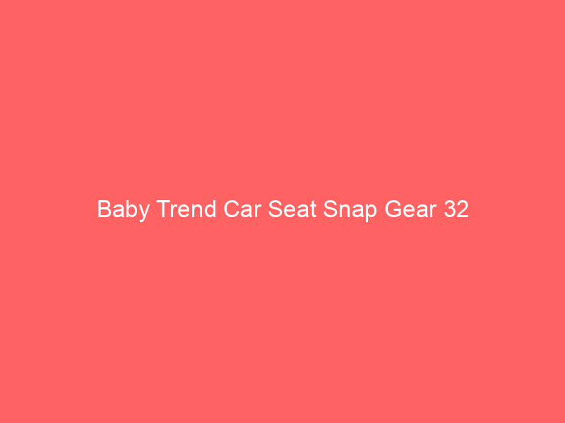 Baby Trend Car Seat Snap Gear 32