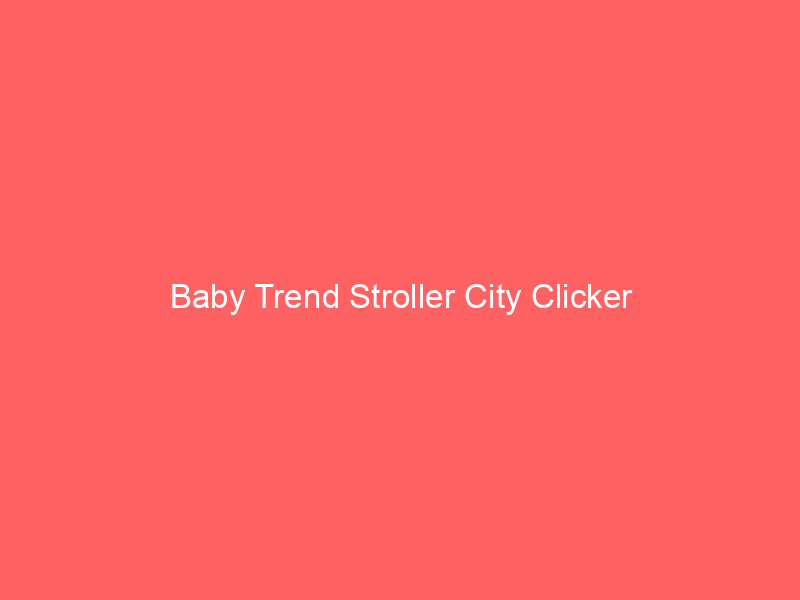 Baby Trend Stroller City Clicker