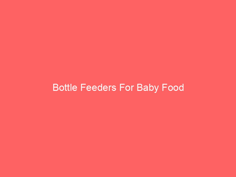 Bottle Feeders For Baby Food