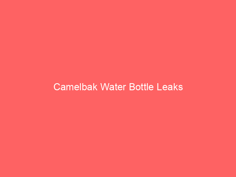 Camelbak Water Bottle Leaks