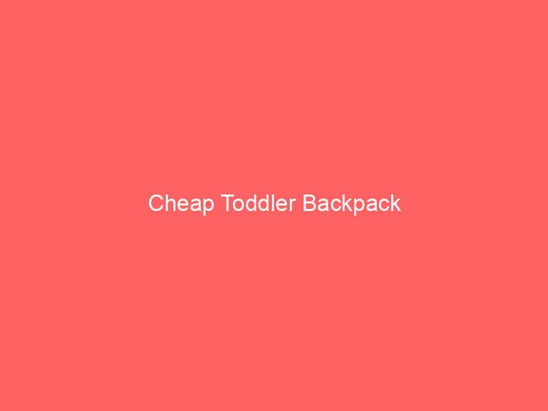 Cheap Toddler Backpack