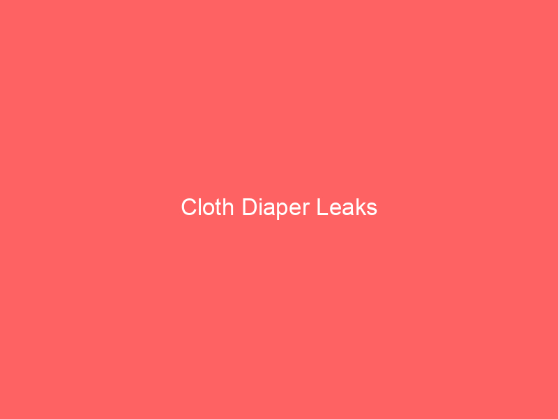 Cloth Diaper Leaks