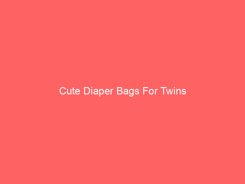 Cute Diaper Bags For Twins