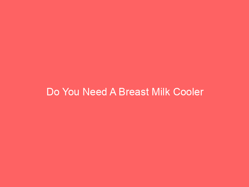 Do You Need A Breast Milk Cooler