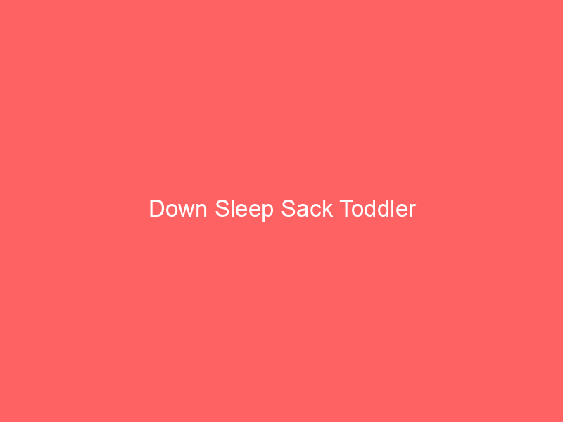 Down Sleep Sack Toddler