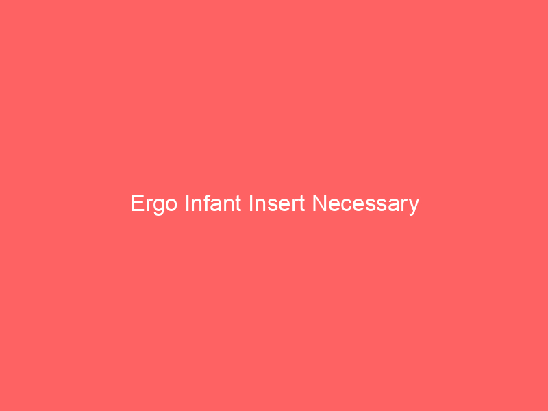 Ergo Infant Insert Necessary