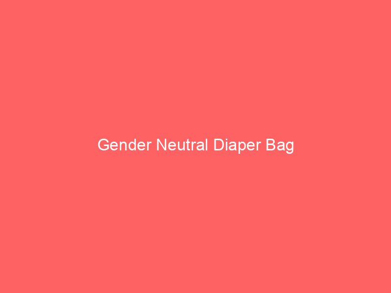 Gender Neutral Diaper Bag
