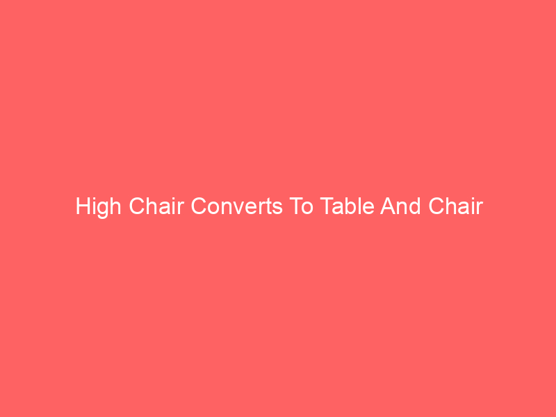 High Chair Converts To Table And Chair