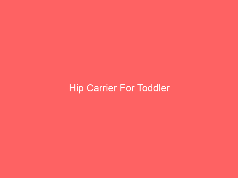 Hip Carrier For Toddler