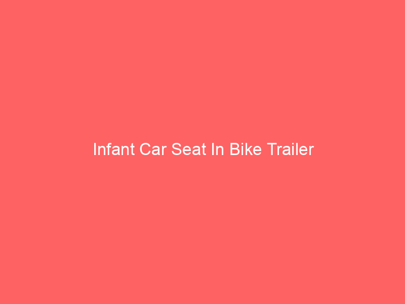 Infant Car Seat In Bike Trailer