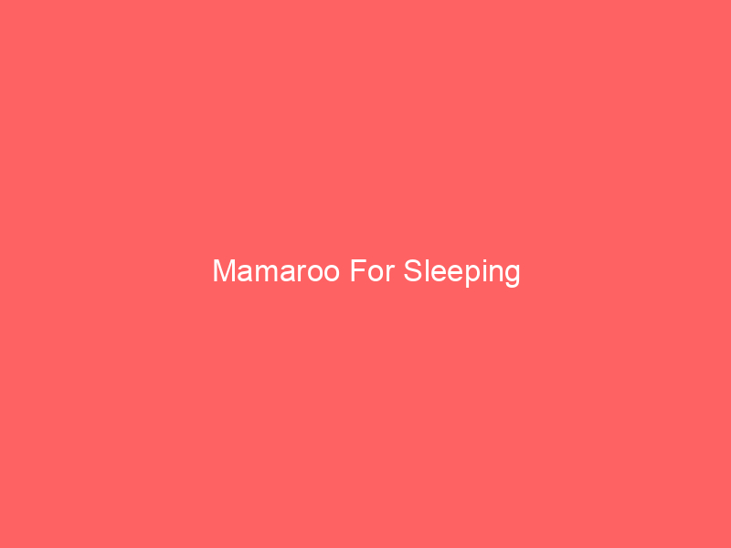 Mamaroo For Sleeping