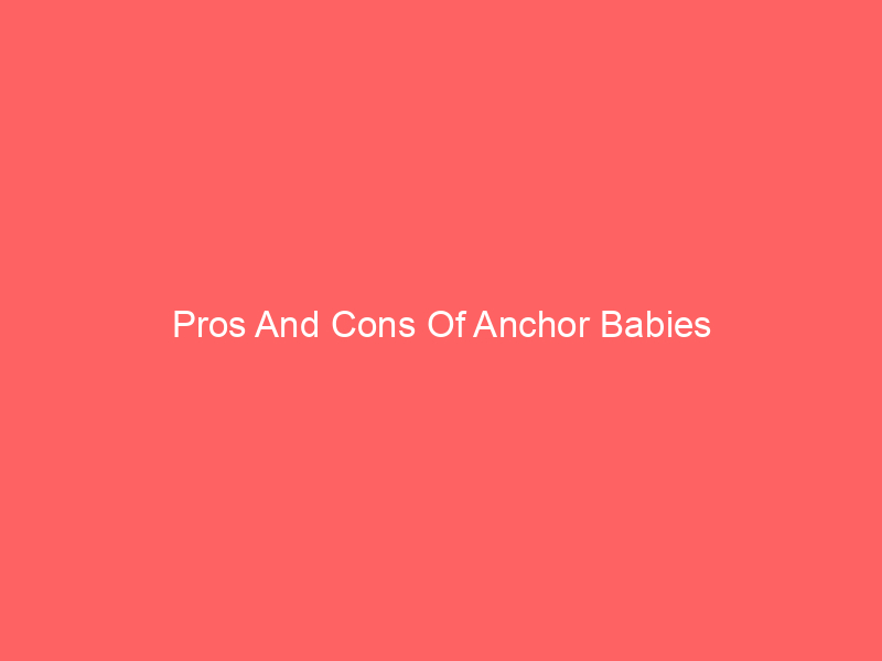 Pros And Cons Of Anchor Babies