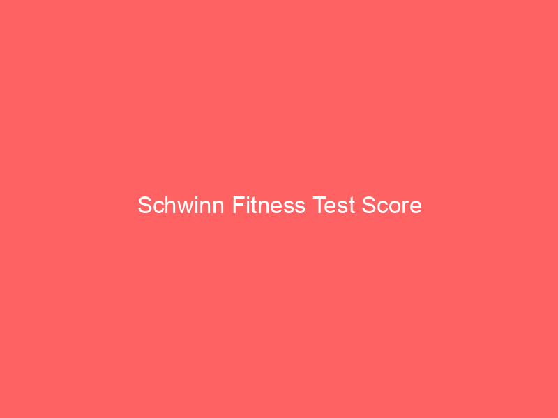Schwinn Fitness Test Score