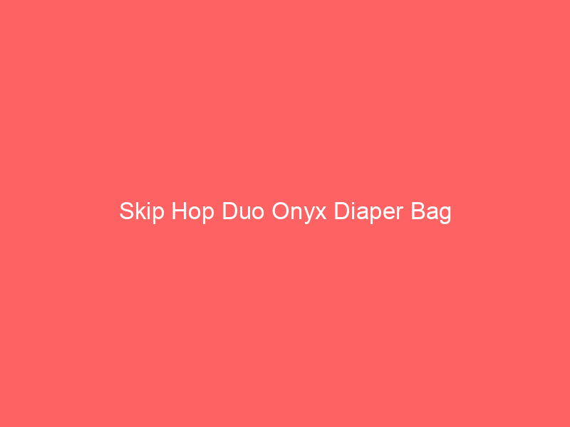 Skip Hop Duo Onyx Diaper Bag