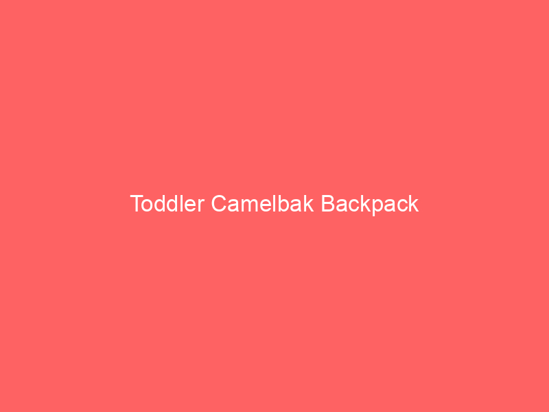 Toddler Camelbak Backpack