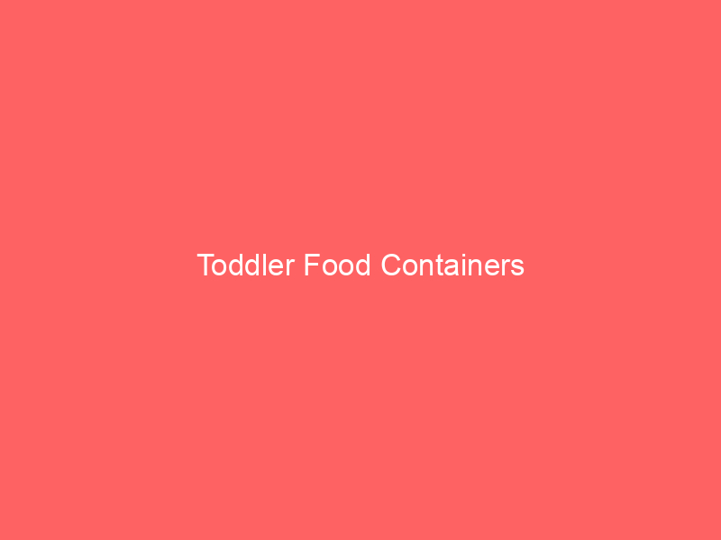 Toddler Food Containers