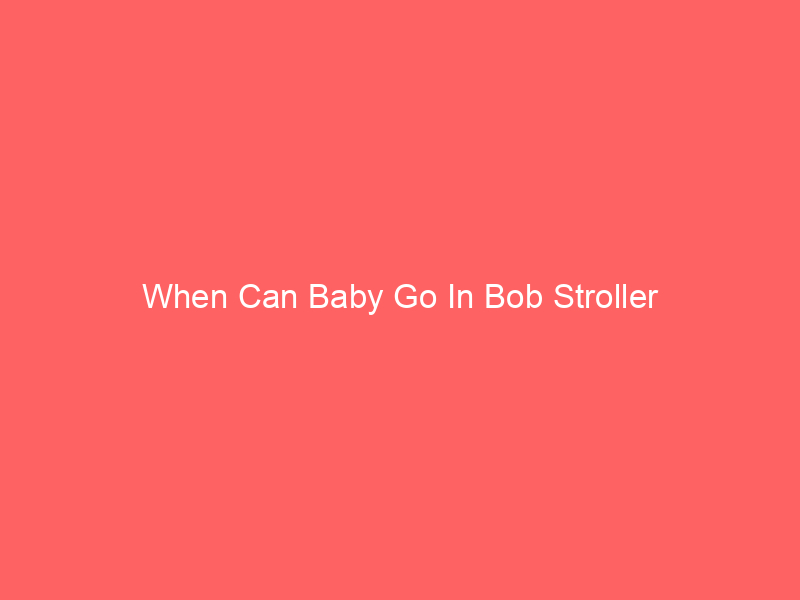 When Can Baby Go In Bob Stroller